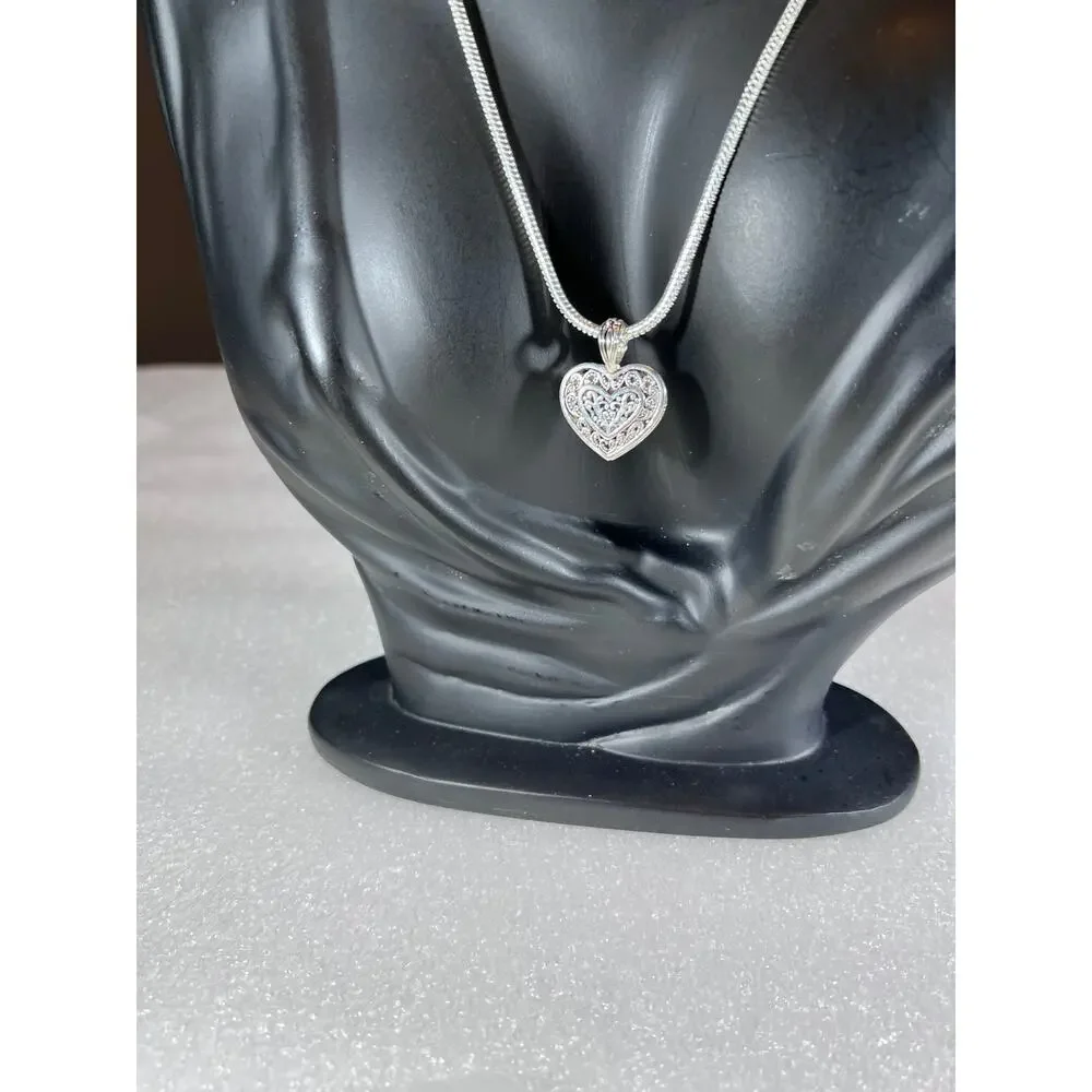 Retro Heart Shaped Reversable Picture Photo Frame Necklace Set New in Pack